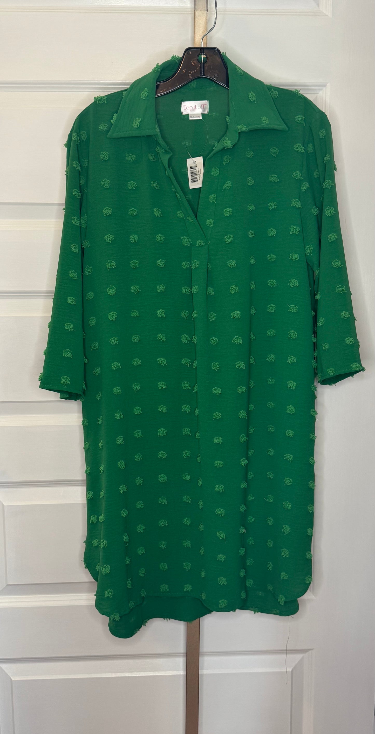 Top It Off- Carmella Tunic Dress: Green