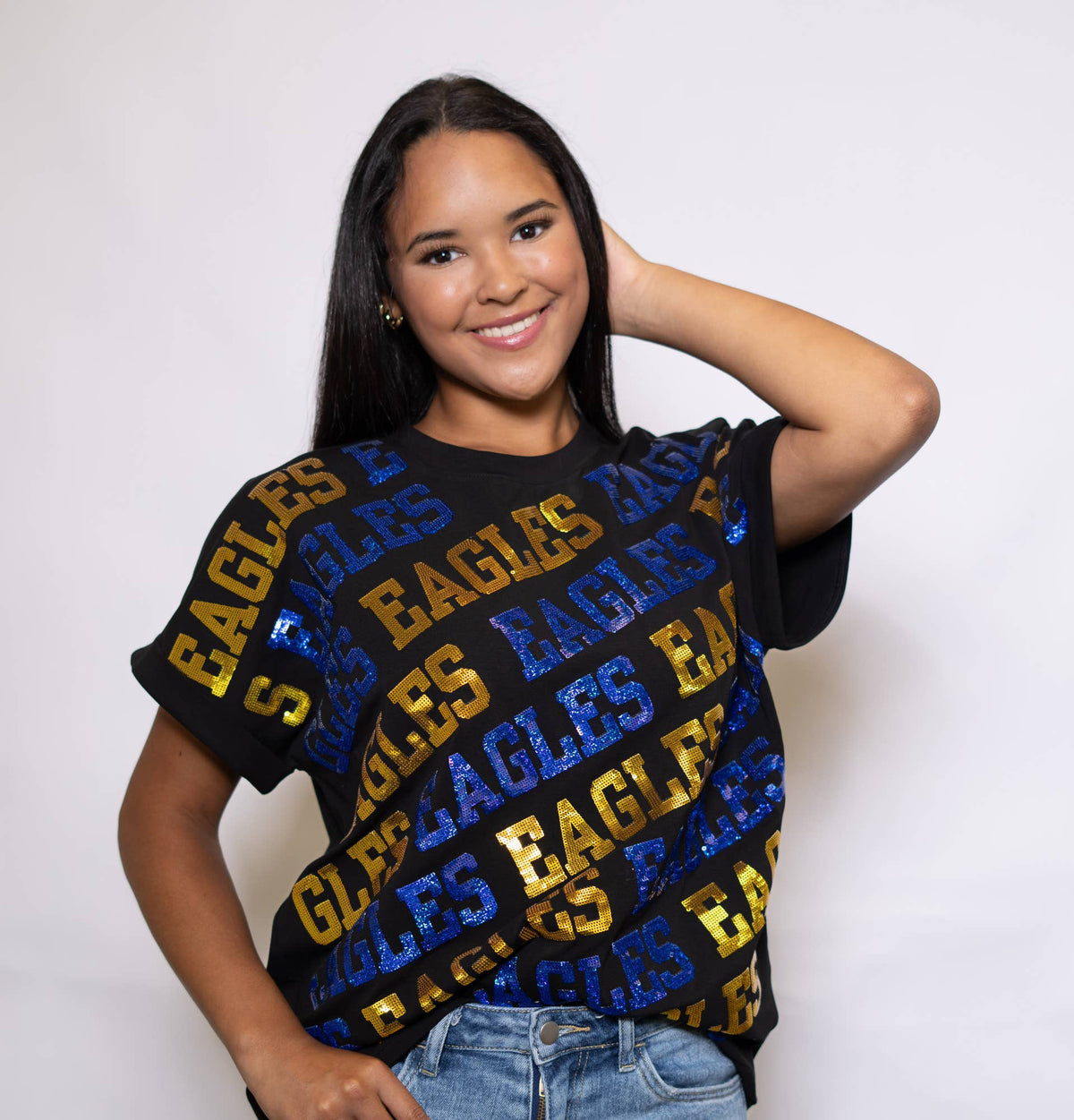 Eagles Varsity Block | Women's Cuff Sleeve (Black)