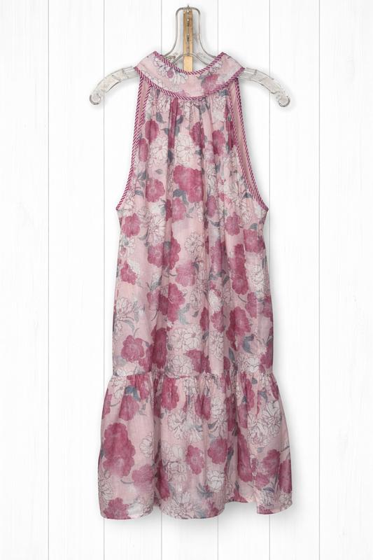 D30525 FLORAL HALTER NECK DRESS