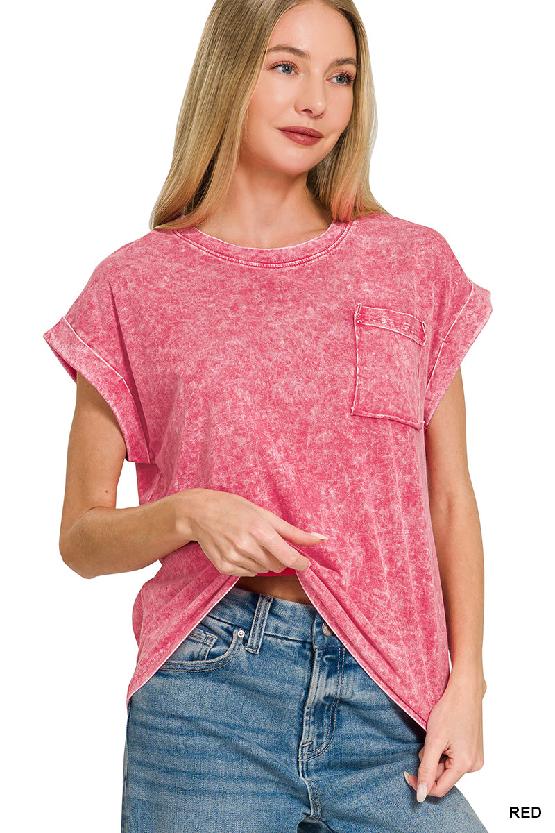 CTW-3576Y HALO WASHED CUFFED TEE