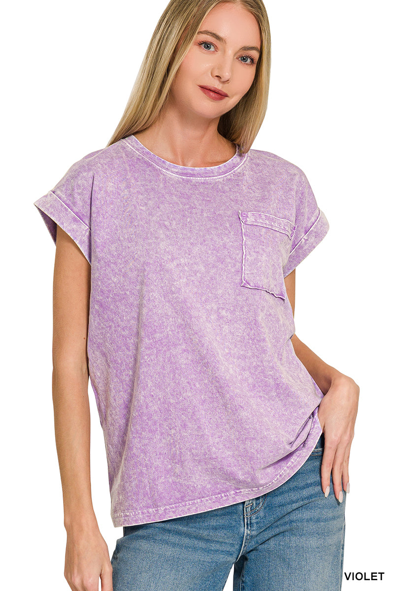 CTW-3576Y HALO WASHED CUFFED TEE