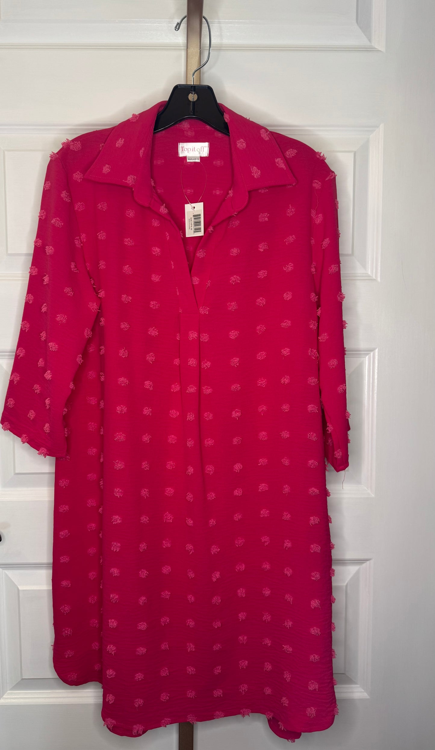Top It Off- Carmella Tunic Dress: Hot Pink