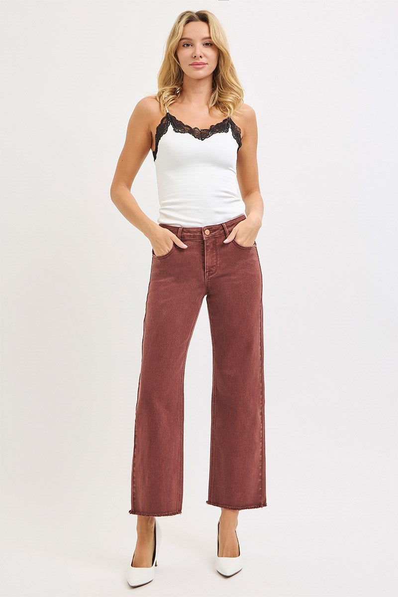 MID RISE ANKLE WIDE/LUREX CHOCOLATE/PSC21453/
