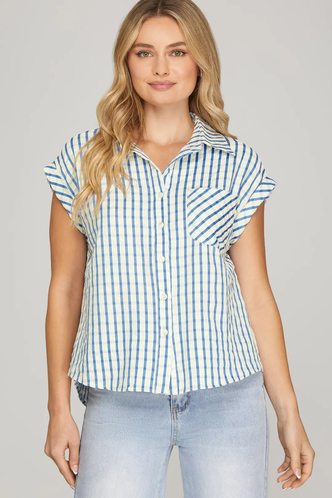 ST1002 GINGHAM BUTTON DOWN SHIRT