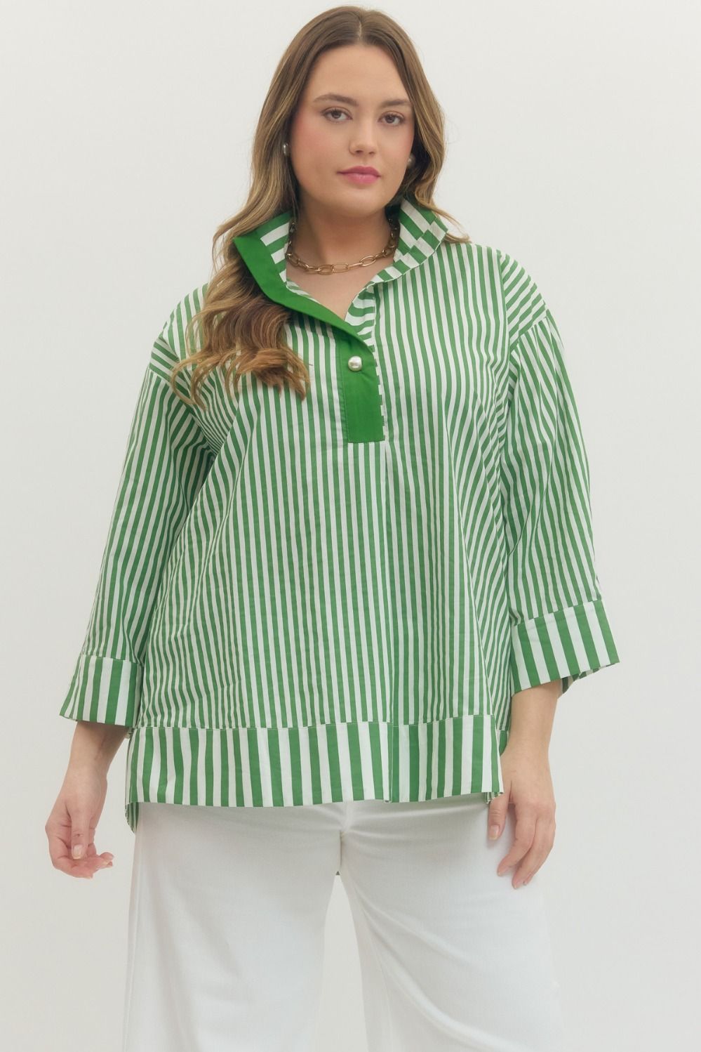T28659P Big Pearl Button Top