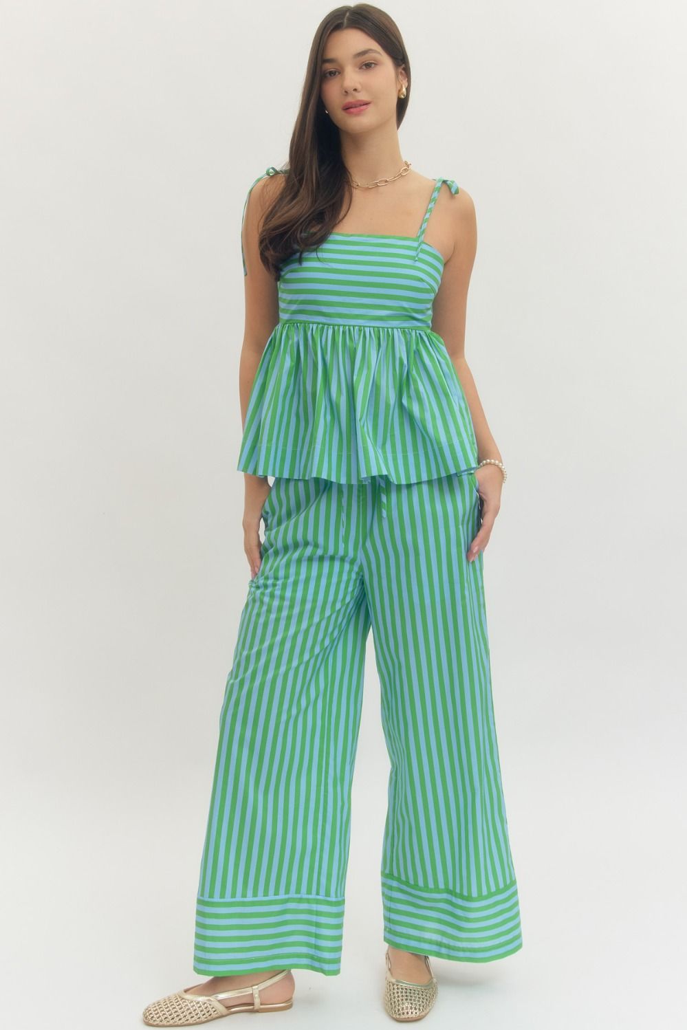 Striped Tie/pant Set